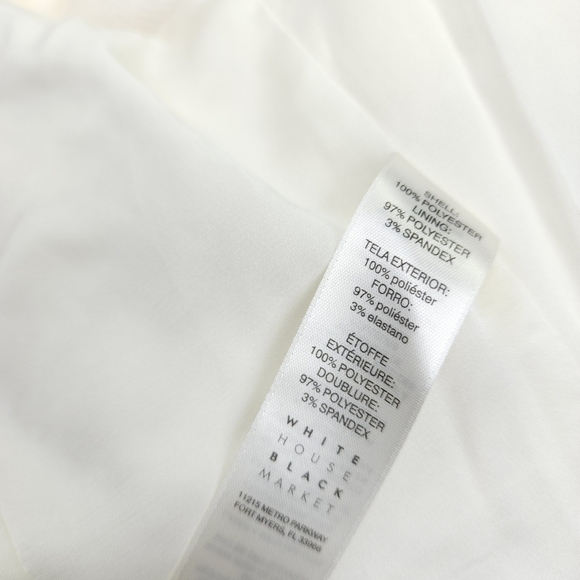 White House Black Market White Floral Lace Eyelet Embroidered Dress Sz 8 - Picture 9 of 16